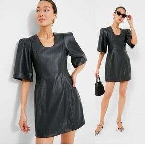 Tuckernuck Elegant Black Puff Sleeve Mini Dress